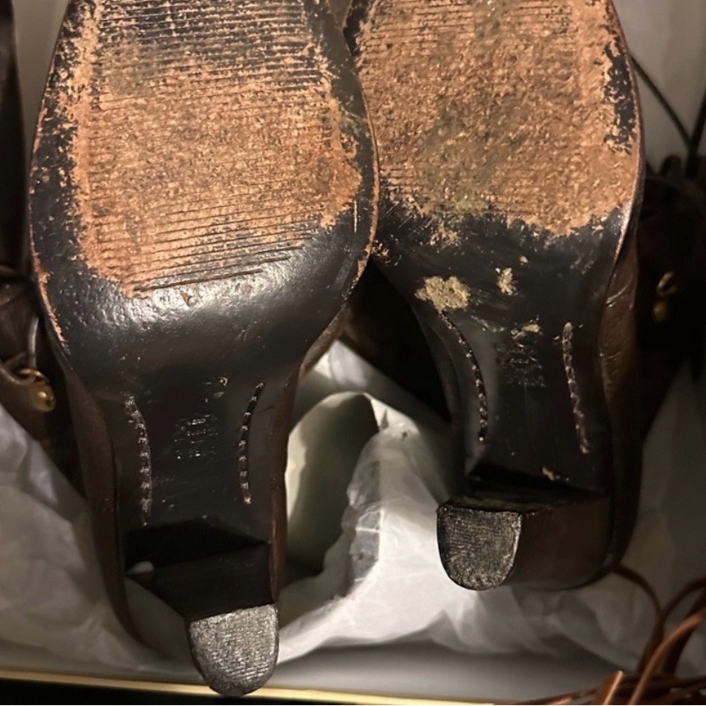 Michael Kors Warrior Boots with White Cuffs & Signature MK Monogram in MK Box 🚩 - Picture 7 of 11